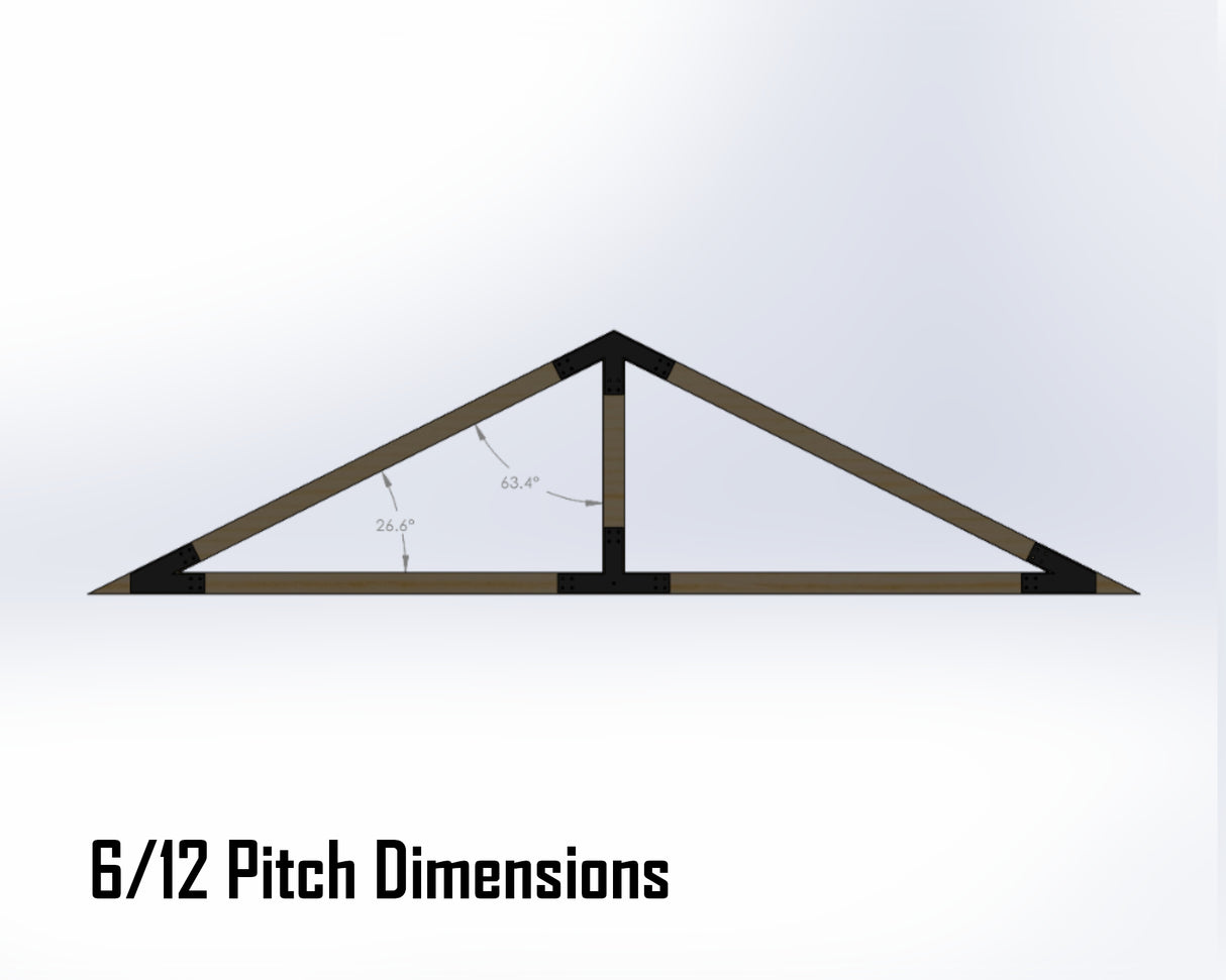King Truss Bracket Set - Industrial Style - For 4 Inch Lumber - Wood Post Brackets - construction materials - building supports - beam supports - post supports