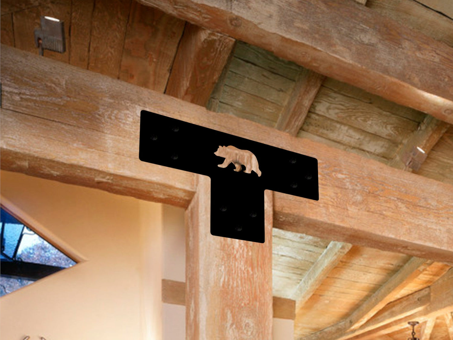 Standard 6" T Bracket With Design Options - Wood Post Brackets - construction materials - building supports - beam supports - post supports