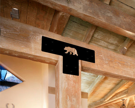 Standard 6" T Bracket With Design Options - Wood Post Brackets - construction materials - building supports - beam supports - post supports
