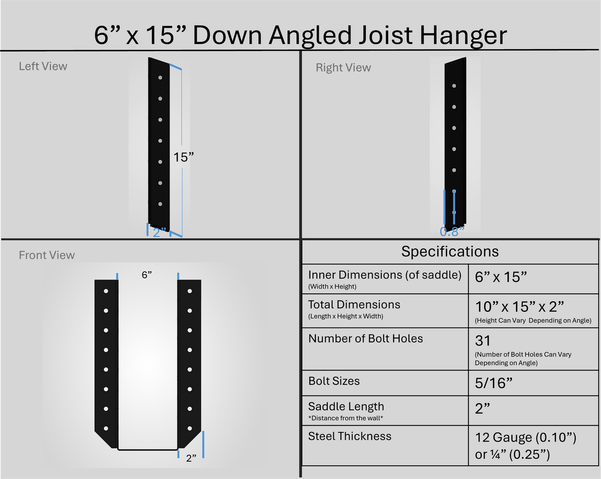 Joist Hangers - Down Angled