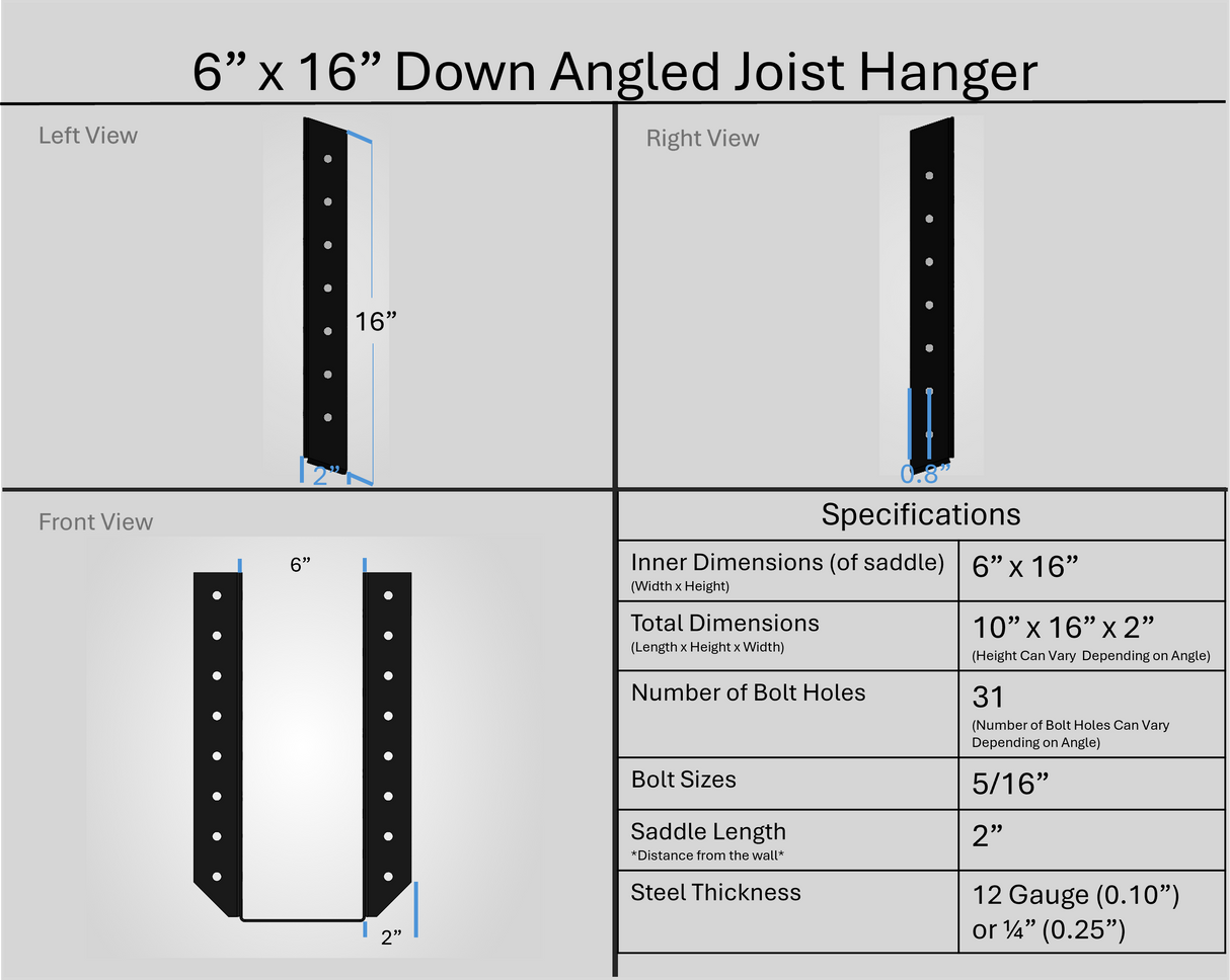 Joist Hangers - Down Angled