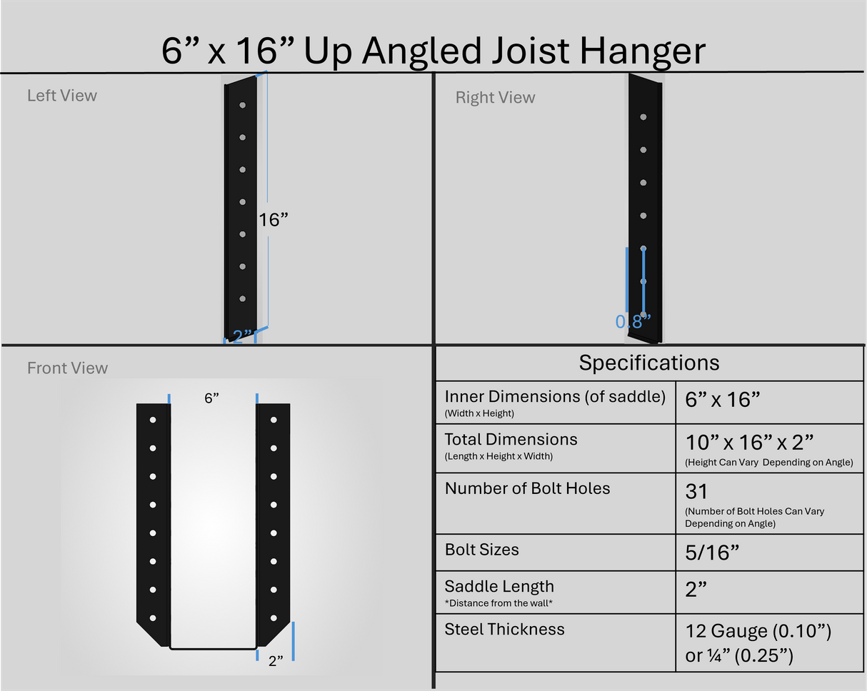Joist Hangers - Up Angled