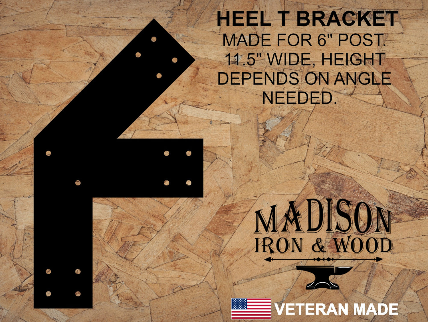 6 Inch Heel Bracket with Vertical Support Leg - Wood Post Brackets - construction materials - building supports - beam supports - post supports