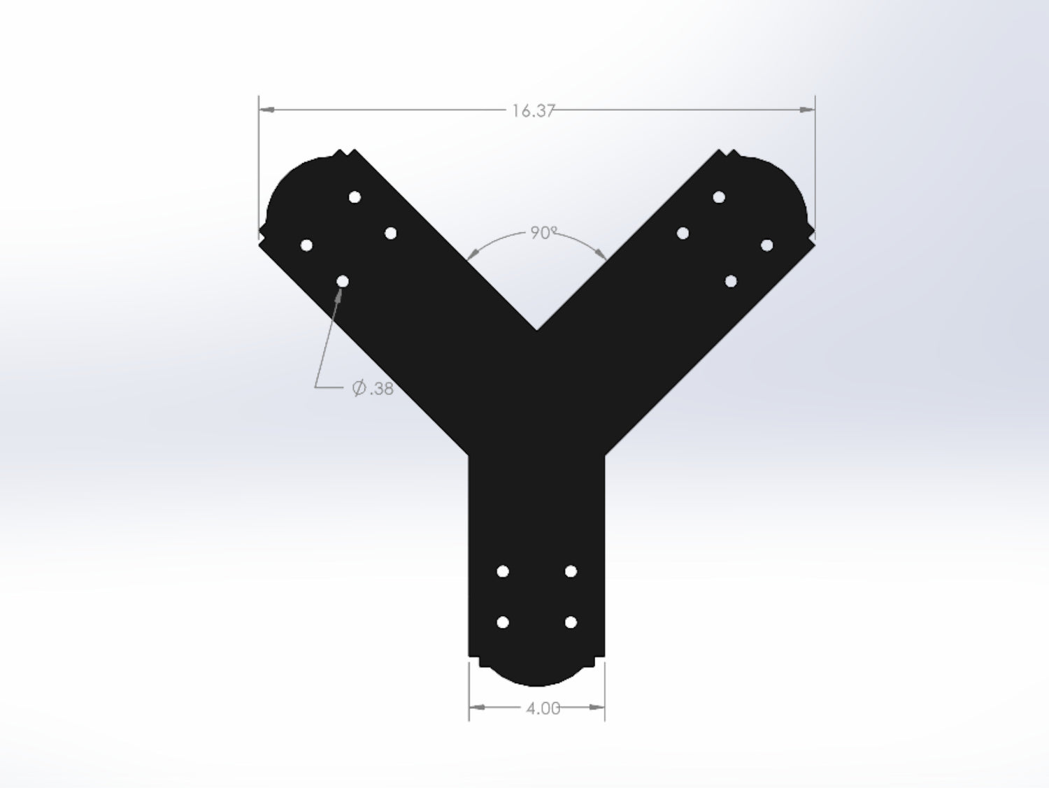 Y Bracket - Crowned Style - For 6 Inch Post - Wood Post Brackets - construction brackets - brackets for post and beam construction - beam supports - post support - timber frame brackets - post frame buildings - barndominium brackets - exposed beam brackets