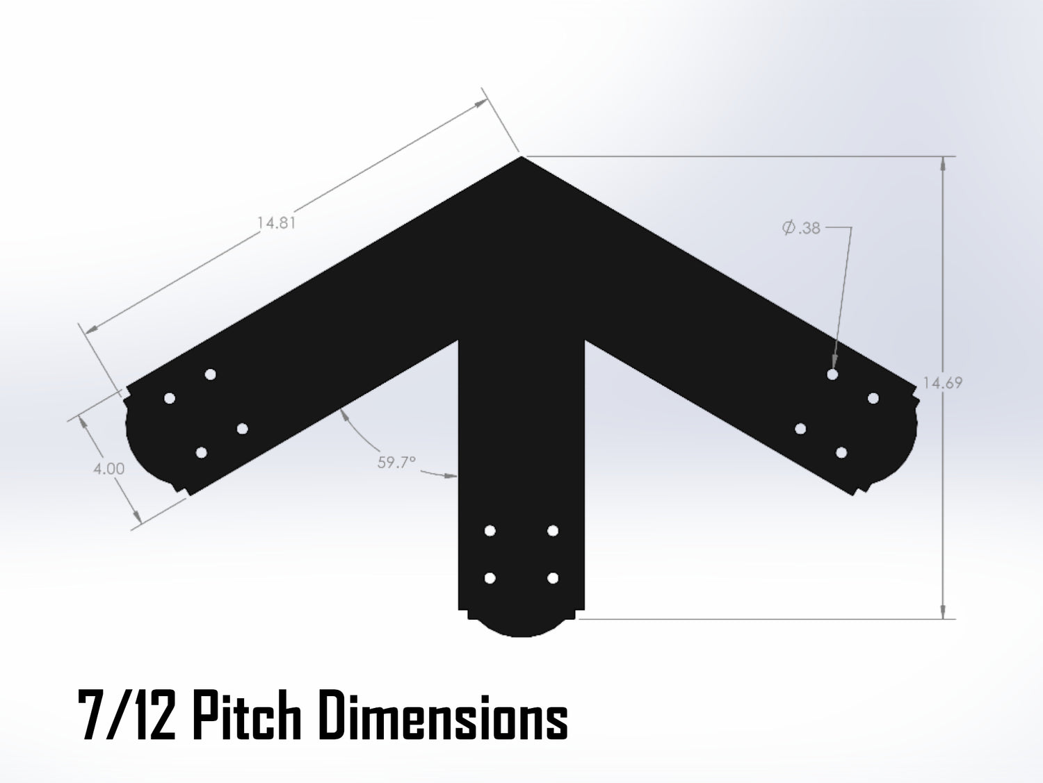 King Truss Bracket Set - Crowned Style - For 6 Inch Lumber - Wood Post Brackets - construction materials - building supposrts - beam supports - post support - timber frame brackets - wood frame buildings - post frame buildings - barndominium brackets - exposed beam brackets