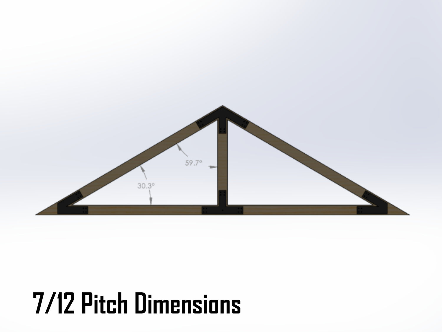 King Truss Bracket Set - Industrial Style - For 6 Inch Lumber - Wood Post Brackets - construction materials - building supports - beam supports - post supports
