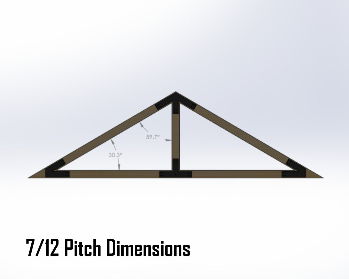 King Truss Bracket Set - Industrial Style - For 6 Inch Lumber - Wood Post Brackets - construction materials - building supports - beam supports - post supports