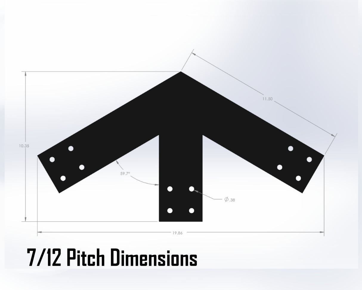 King Truss Bracket Set - Industrial Style - For 4 Inch Lumber - Wood Post Brackets - construction materials - building supports - beam supports - post supports