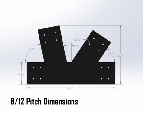 Howe Truss Bracket Set - Industrial Style - For 8 Inch Lumber - Wood Post Brackets - construction materials - building supports - beam supports - post supports