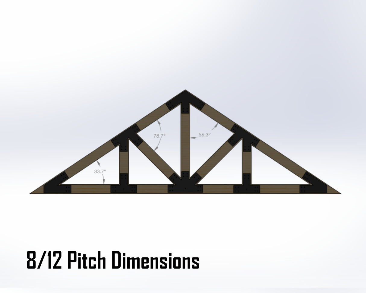 Howe Truss Bracket Set - Industrial Style - For 8 Inch Lumber - Wood Post Brackets - construction materials - building supports - beam supports - post supports