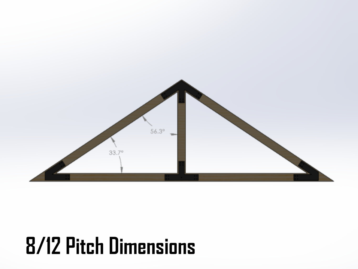 King Truss Bracket Set - Industrial Style - For 6 Inch Lumber - Wood Post Brackets - construction materials - building supports - beam supports - post supports