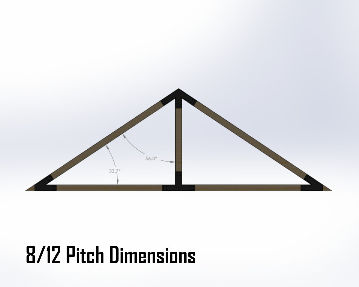 King Truss Bracket Set - Industrial Style - For 4 Inch Lumber - Wood Post Brackets - construction materials - building supports - beam supports - post supports