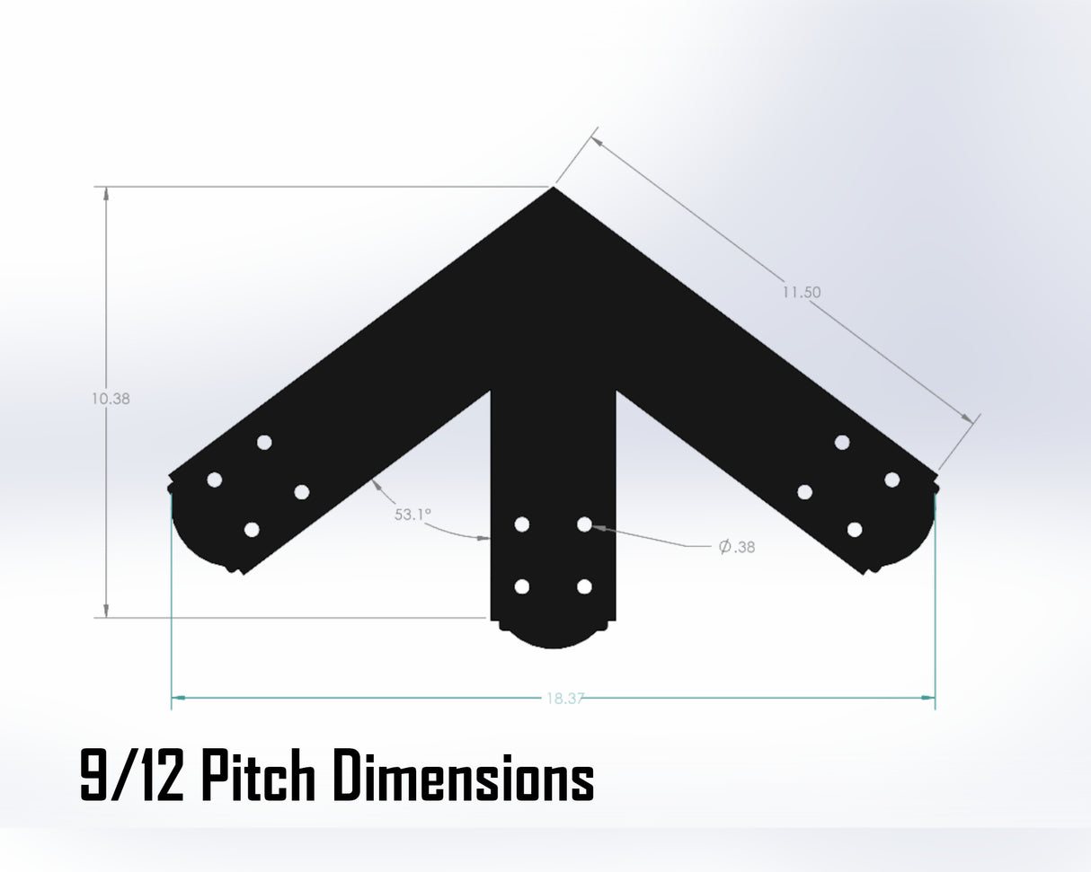Web Truss Bracket Set - Crowned Style - For 4 Inch Lumber - Wood Post Brackets - construction materials - building supposrts - beam supports - post support - timber frame brackets - wood frame buildings - post frame buildings - barndominium brackets - exposed beam brackets