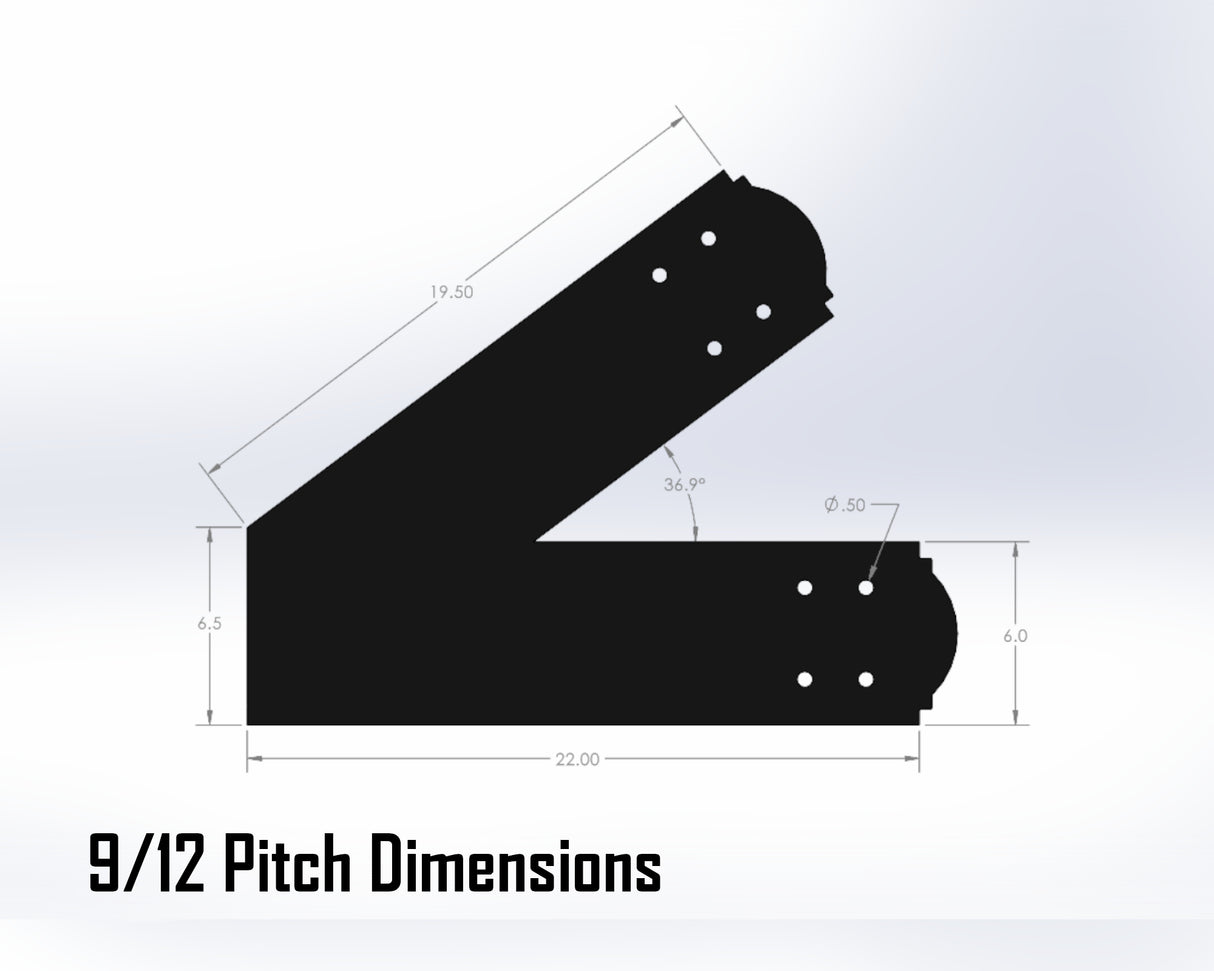 King Truss Bracket Set - Crowned Style - For 8 Inch Lumber - Wood Post Brackets - construction materials - building supposrts - beam supports - post support - timber frame brackets - wood frame buildings - post frame buildings - barndominium brackets - exposed beam brackets