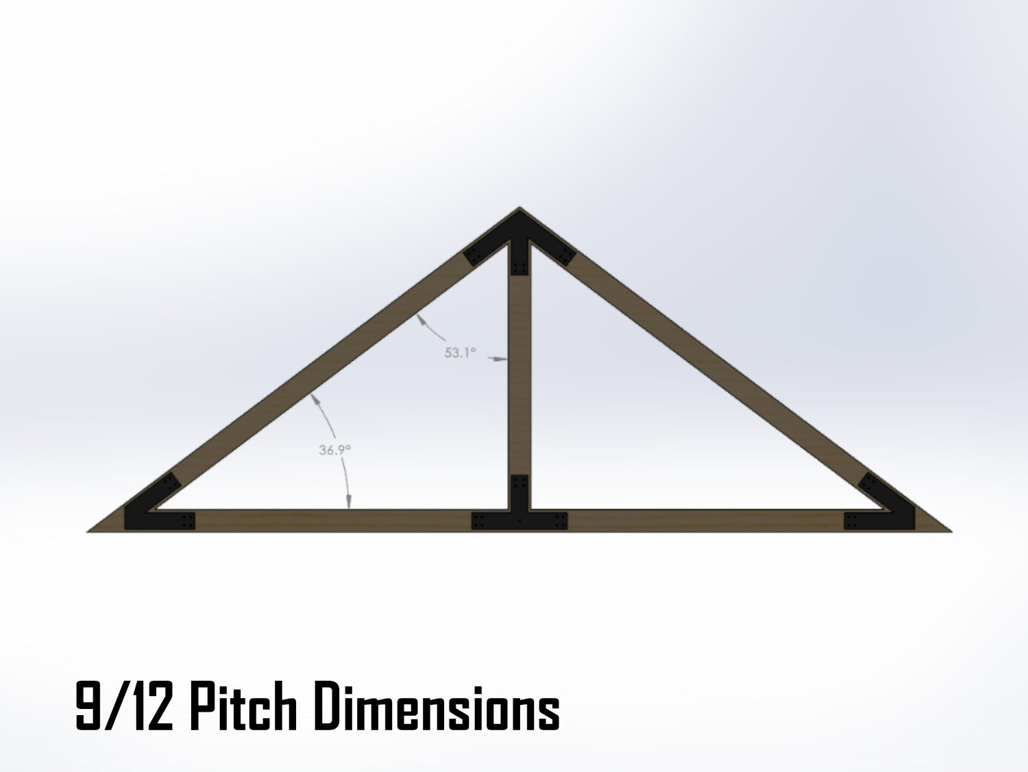 King Truss Bracket Set - Industrial Style - For 6 Inch Lumber - Wood Post Brackets - construction materials - building supports - beam supports - post supports