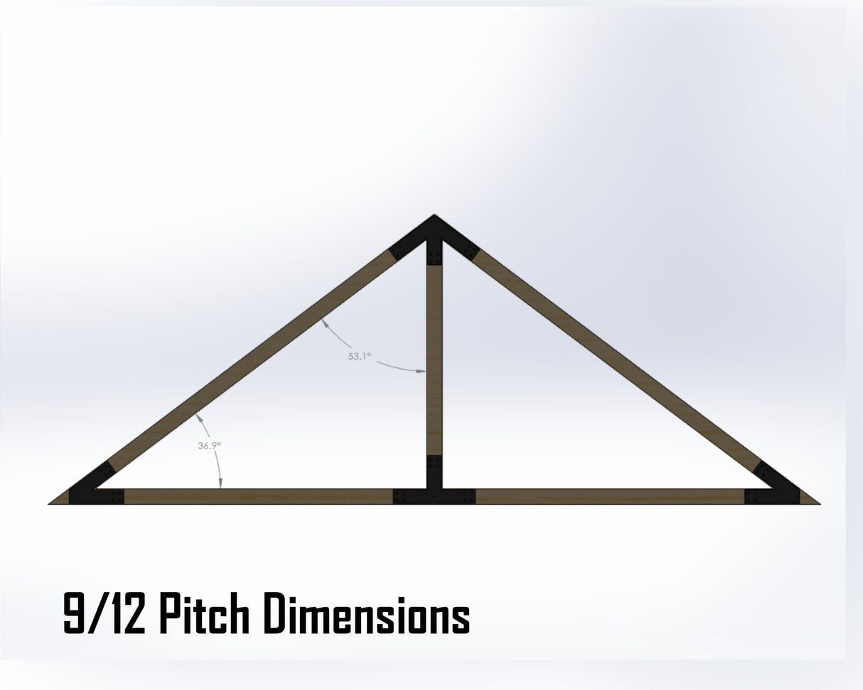 King Truss Bracket Set - Industrial Style - For 4 Inch Lumber - Wood Post Brackets - construction materials - building supports - beam supports - post supports