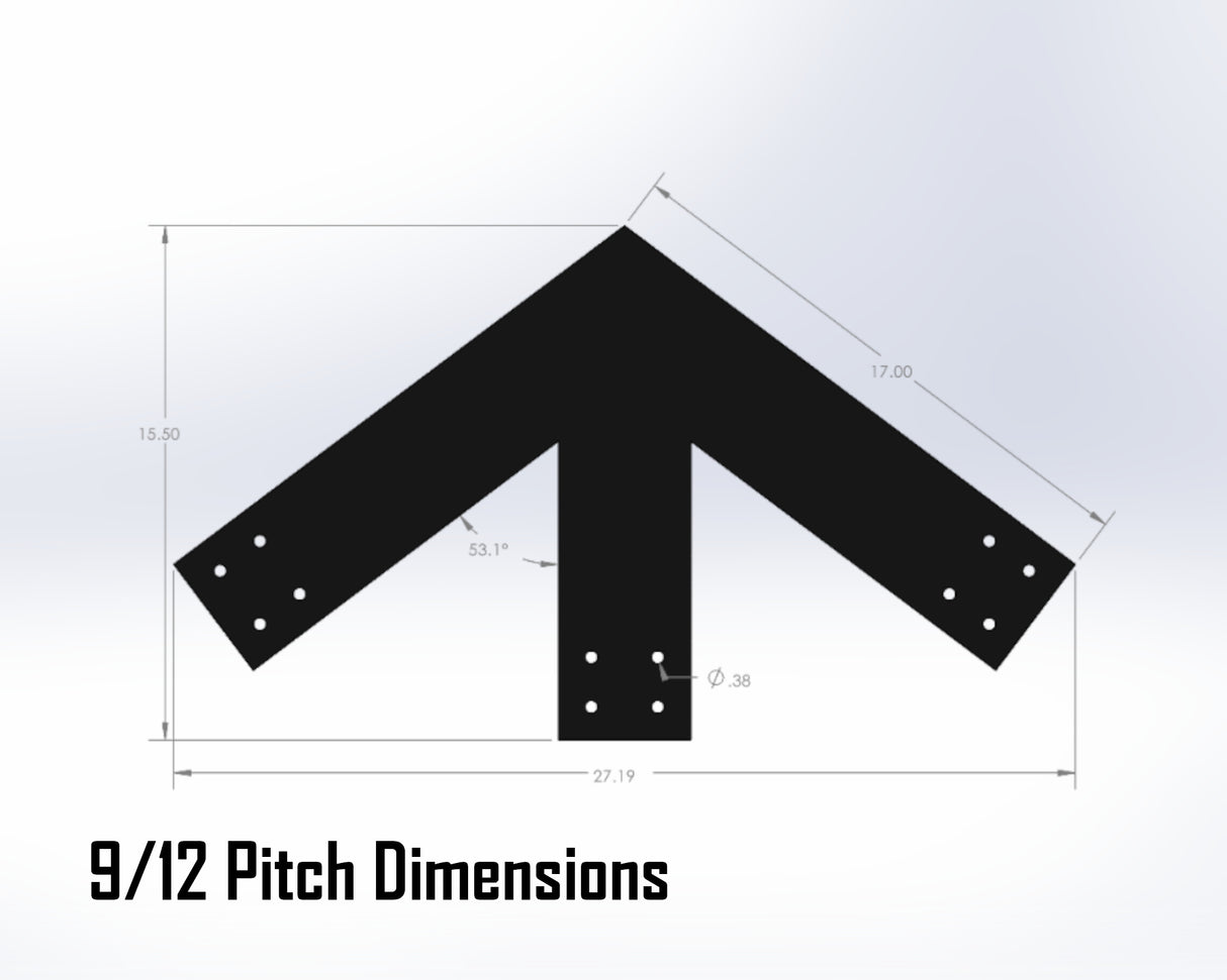 King Truss Bracket Set - Industrial Style - For 6 Inch Lumber - Wood Post Brackets - construction materials - building supports - beam supports - post supports