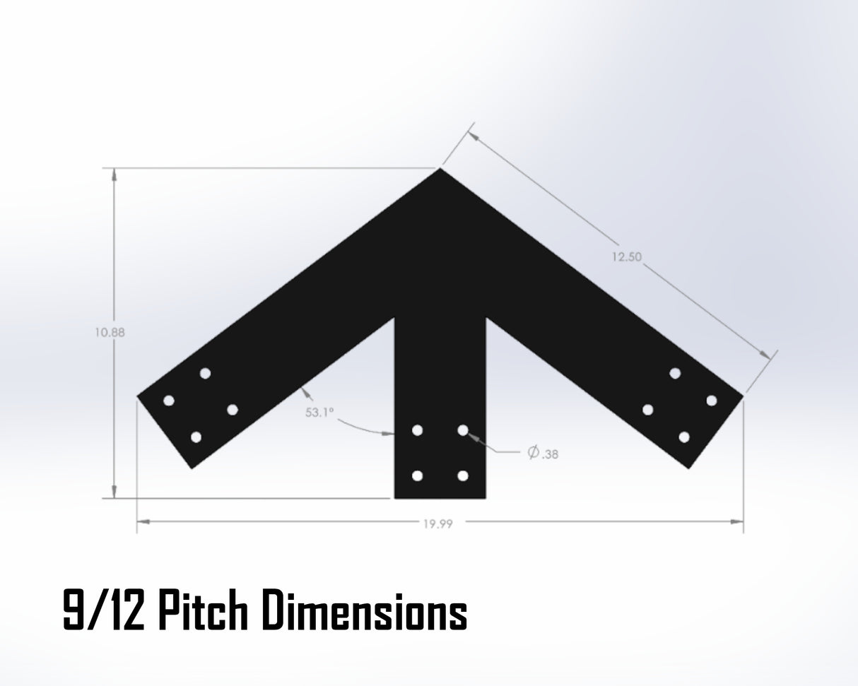 King Truss Bracket Set - Industrial Style - For 4 Inch Lumber - Wood Post Brackets - construction materials - building supports - beam supports - post supports