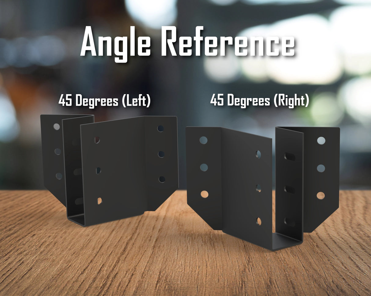 Joist Hangers - 45 Degree Angled - True Sized - Wood Post Brackets - construction brackets - brackets for post and beam construction - beam supports - post support - timber frame brackets - barndominium brackets - exposed beam brackets
