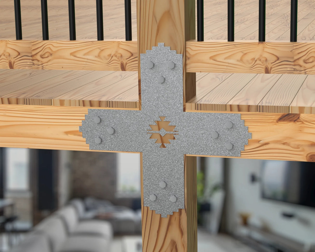 Aztec Style Brackets for 6" Post - Madison Iron and Wood