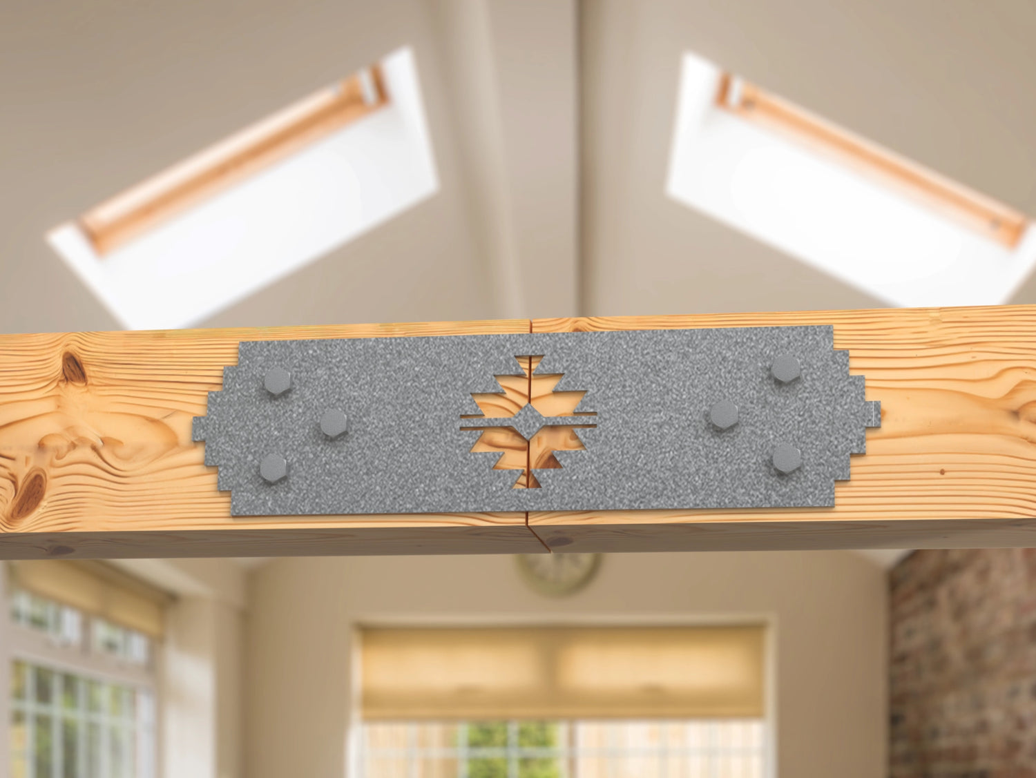 Straight Bracket - Aztec Style - For 8 Inch Lumber - Wood Post Brackets - construction brackets - brackets for post and beam construction - beam supports - post support - timber frame brackets - barndominium brackets - exposed beam brackets