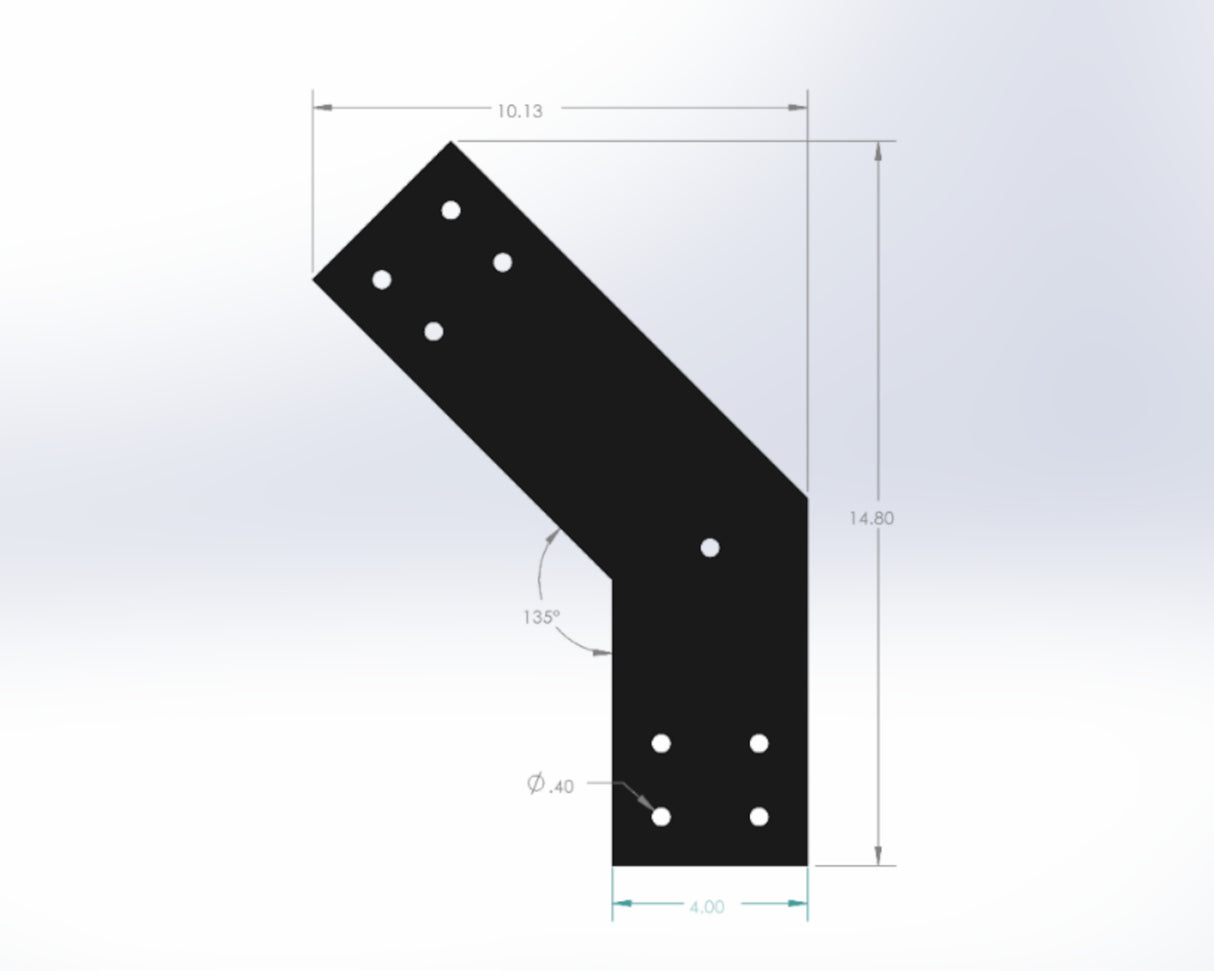 L Bracket 45 Degree - Industrial Style - For 6 Inch Lumber - Wood Post Brackets - construction materials - building supports - beam supports - post supports