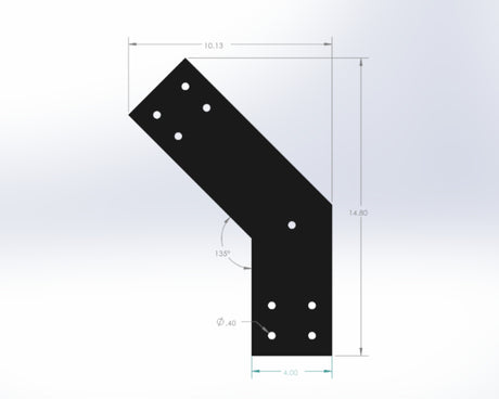 L Bracket 45 Degree - Industrial Style - For 6 Inch Lumber - Wood Post Brackets - construction materials - building supports - beam supports - post supports