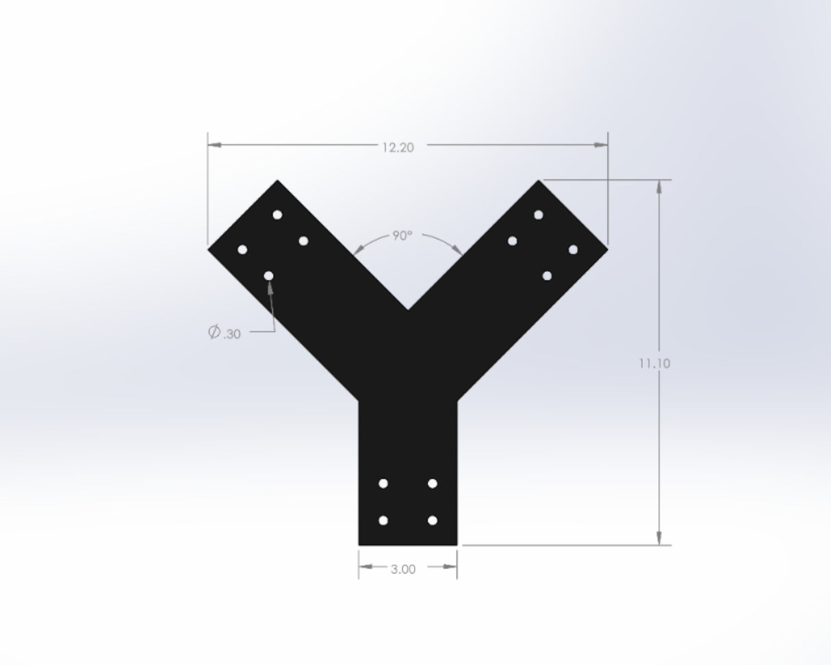 Y Bracket - Industrial Style - For 4 Inch Post - Wood Post Brackets - construction materials - building supports - beam supports - post supports