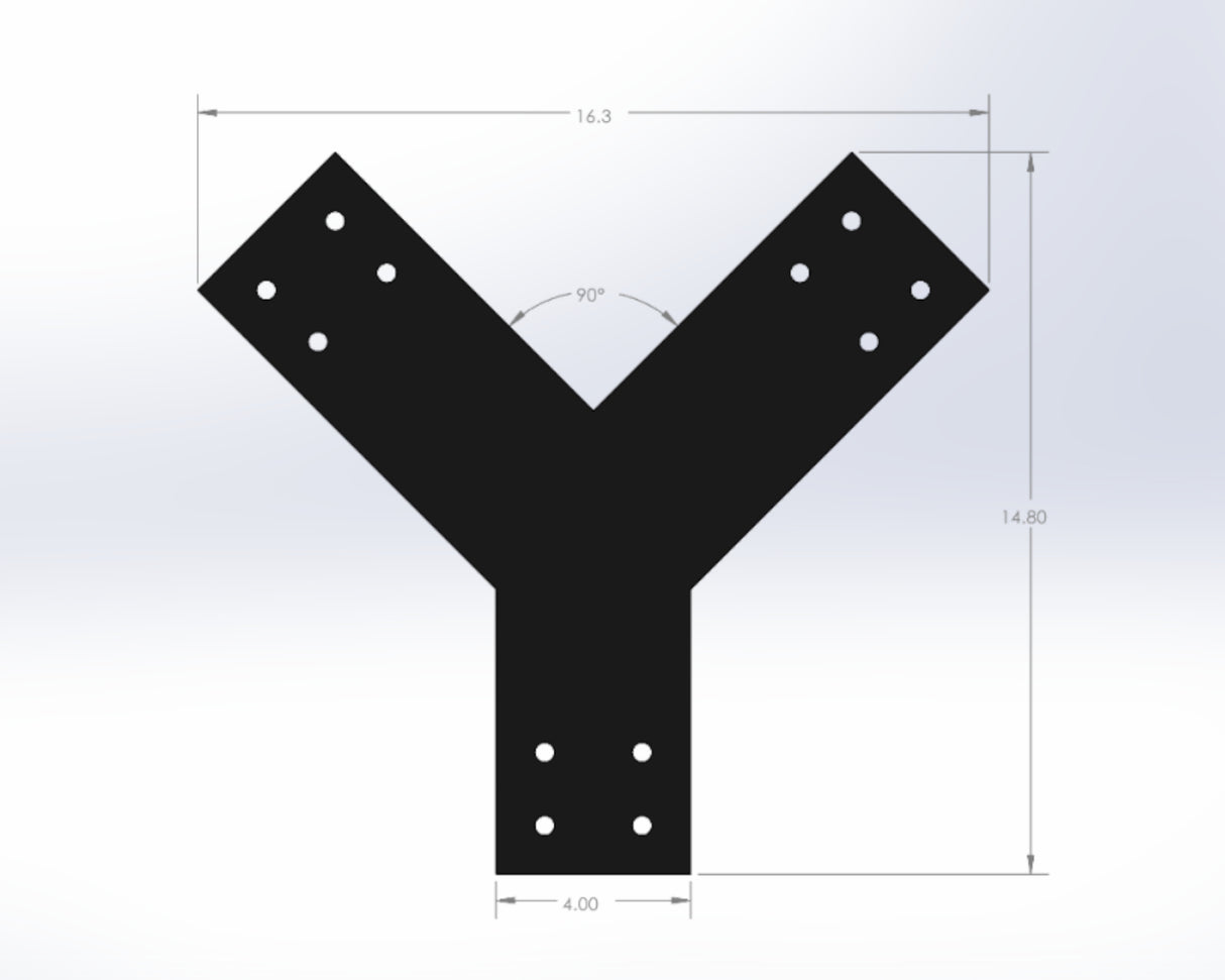 Y Bracket - Industrial Style - For 6 Inch Post - Wood Post Brackets - construction materials - building supports - beam supports - post supports