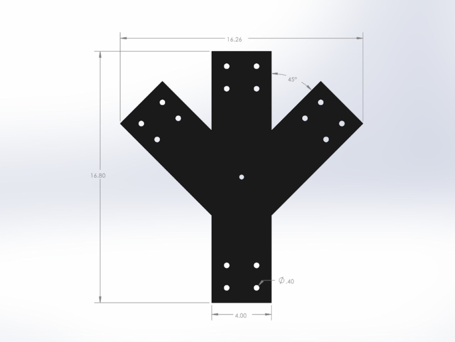 Y Bracket with Center Leg -Industrial Style - For 6 Inch Lumber - Wood Post Brackets - construction materials - building supports - beam supports - post supports