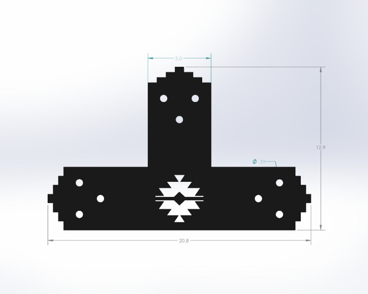 T Bracket - Aztec Style - For 6 Inch Lumber - Wood Post Brackets - construction materials - building supports - beam supports - post supports