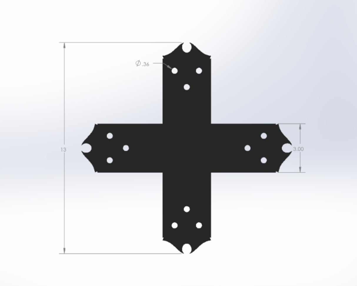 X Bracket - Colonial Style - For 4 Inch Lumber - Wood Post Brackets - construction materials - building supports - beam supports - post supports