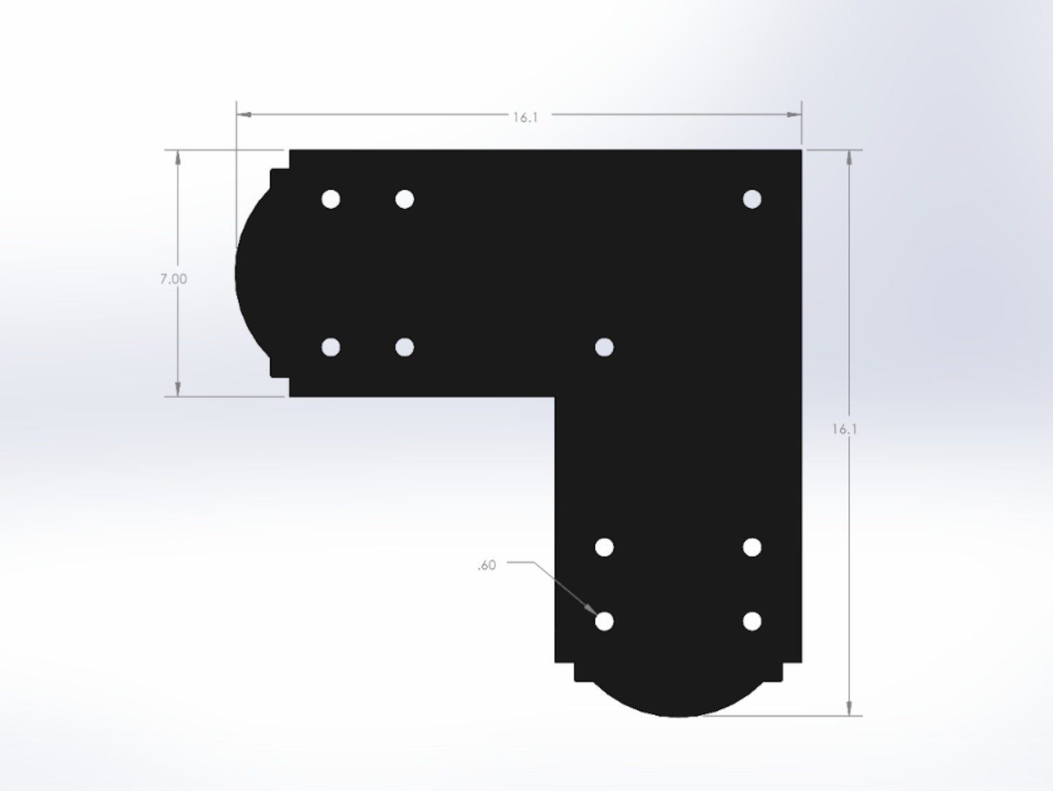 L Bracket - Crowned Style - For 8 Inch Lumber - Wood Post Brackets - construction materials - building supports - beam supports - post supports