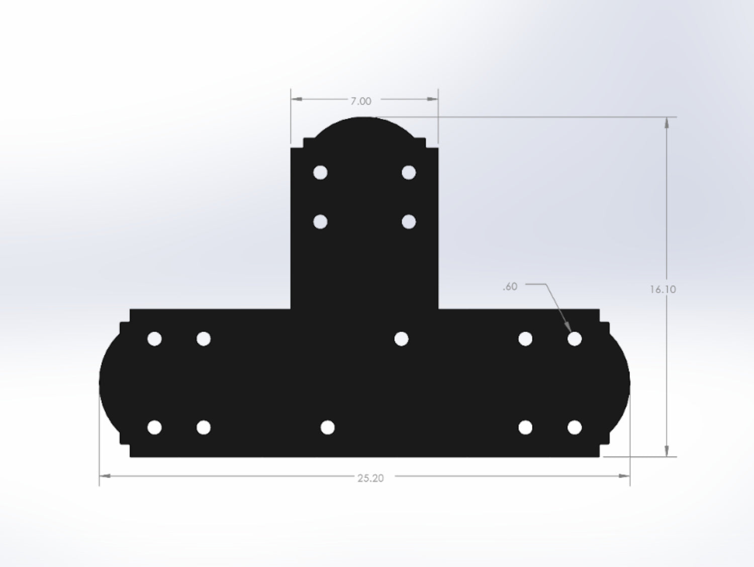 T Bracket - Crowned Style - For 8 Inch Lumber - Wood Post Brackets - construction materials - building supports - beam supports - post supports