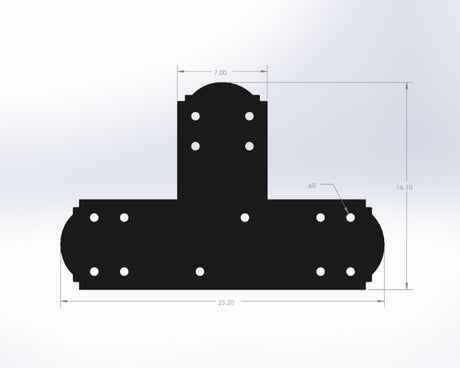 T Bracket - Crowned Style - For 8 Inch Lumber - Wood Post Brackets - construction materials - building supports - beam supports - post supports