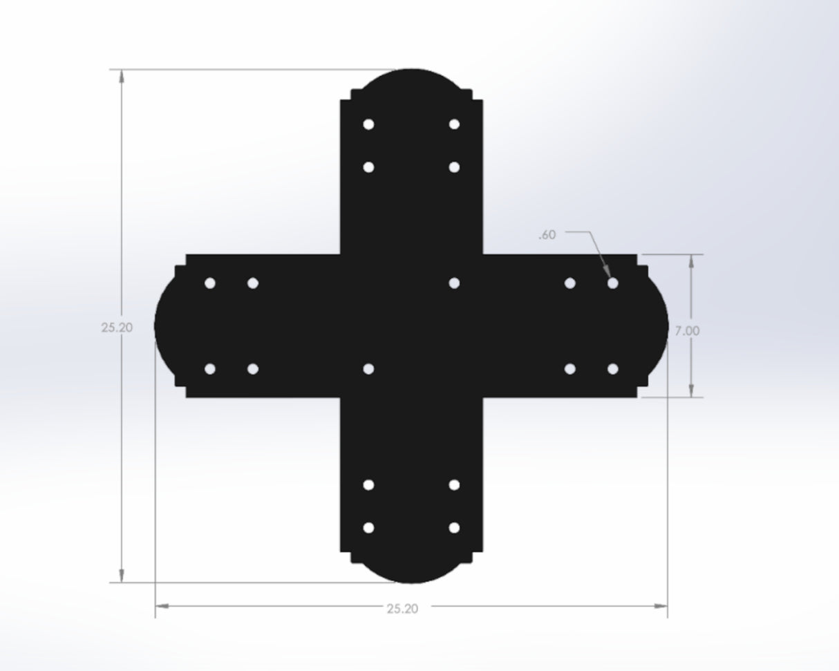 X Bracket - Crowned Style - For 8 Inch Lumber - Wood Post Brackets - construction materials - building supports - beam supports - post supports