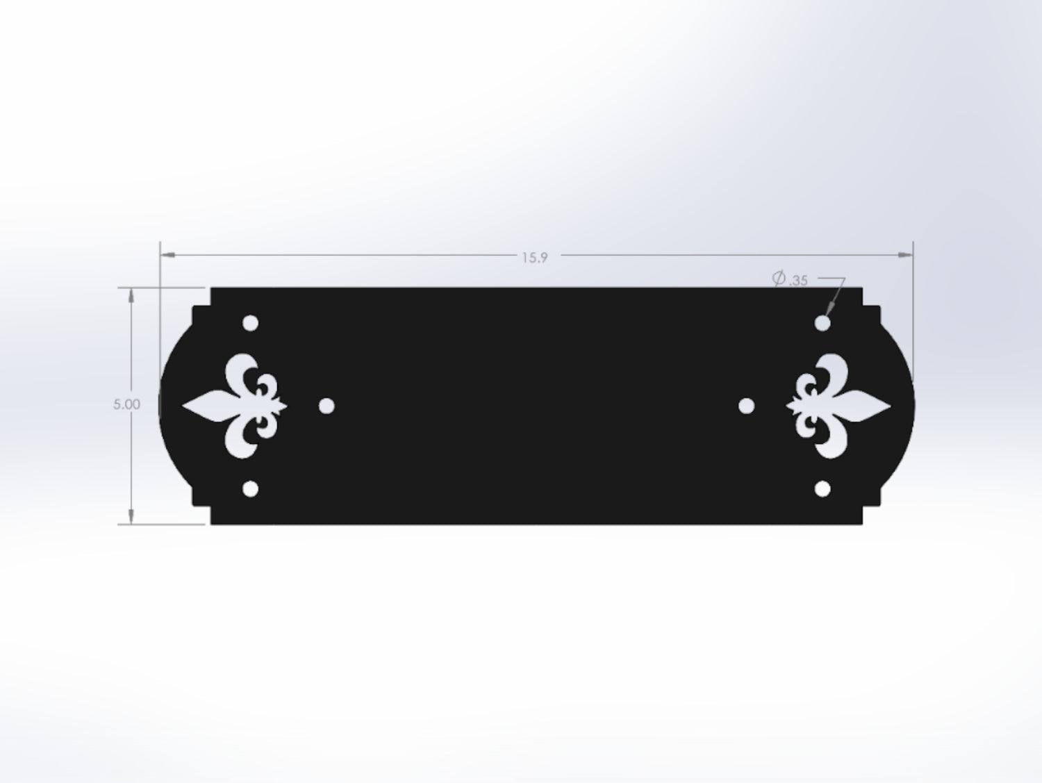 Straight Bracket - Crowned Fleur De Lis - For 6 Inch Lumber - Wood Post Brackets - construction materials - building supports - beam supports - post supports