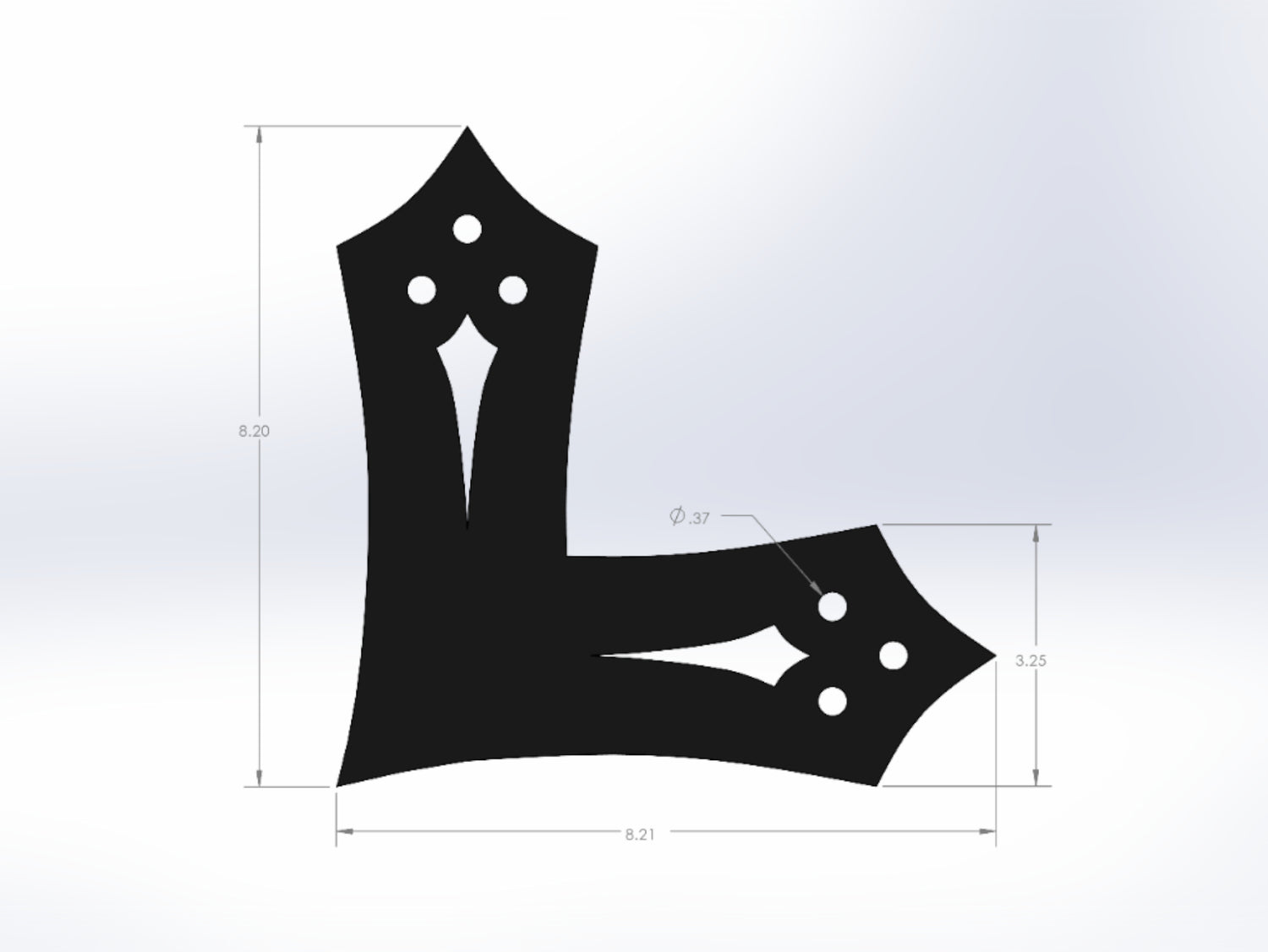 L Bracket - Gothic Style - For 4 Inch Lumber - Wood Post Brackets - construction materials - building supports - beam supports - post supports