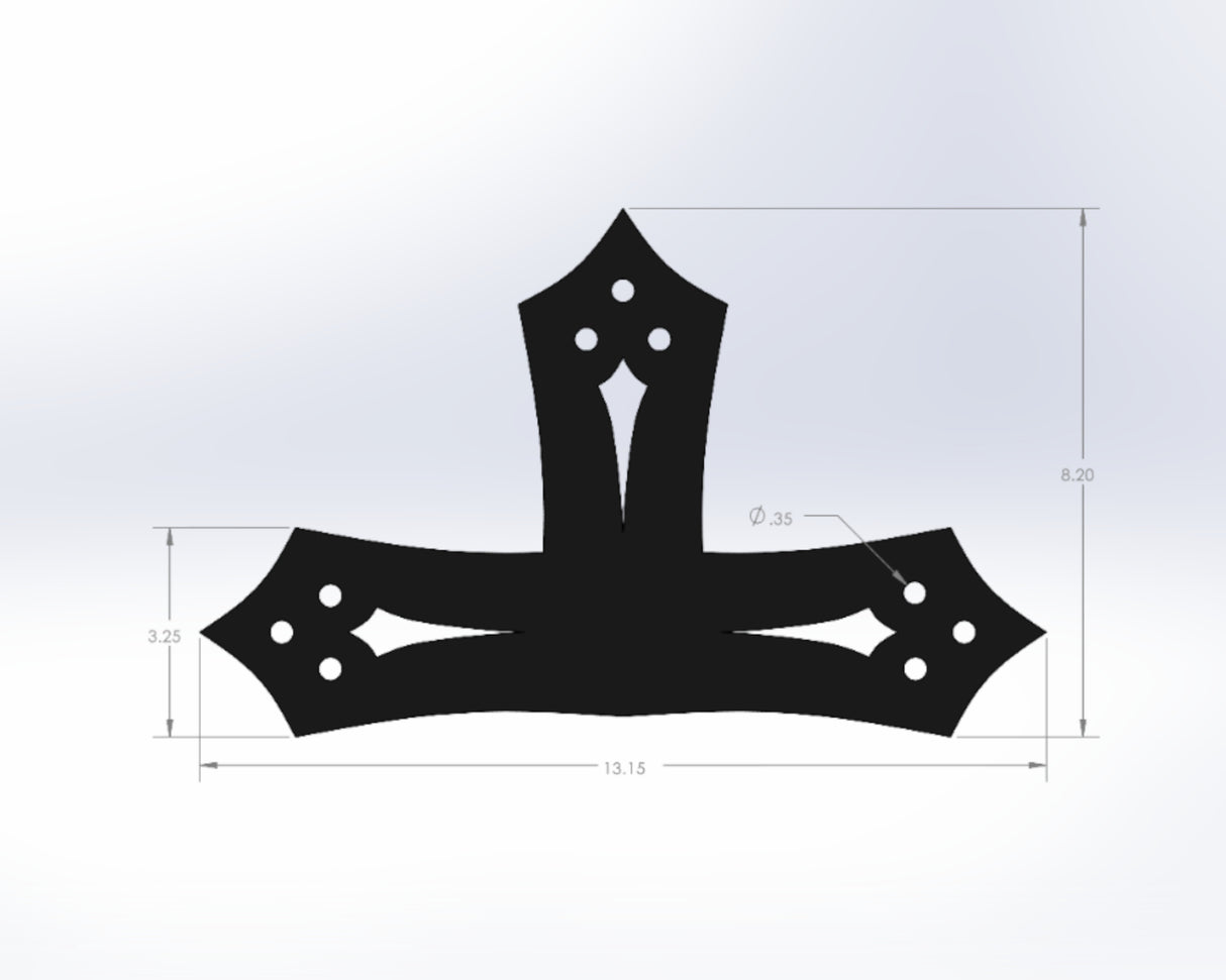 T Bracket - Gothic Style - For 4 Inch Lumber - Wood Post Brackets - construction materials - building supports - beam supports - post supports