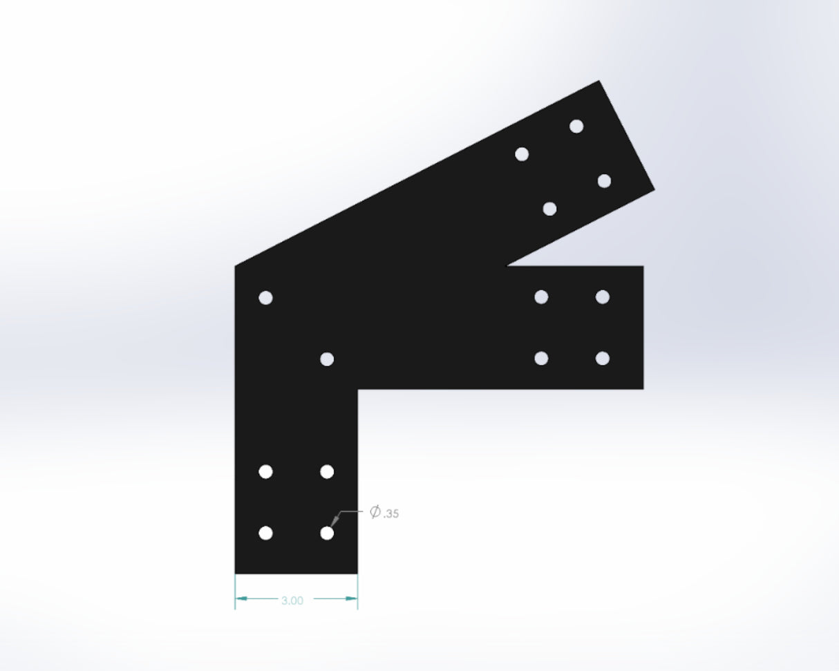 Heel T Bracket - Industrial Style - For 4 Inch Lumber - Wood Post Brackets - construction materials - building supports - beam supports - post supports