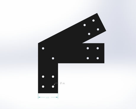 Heel T Bracket - Industrial Style - For 4 Inch Lumber - Wood Post Brackets - construction materials - building supports - beam supports - post supports