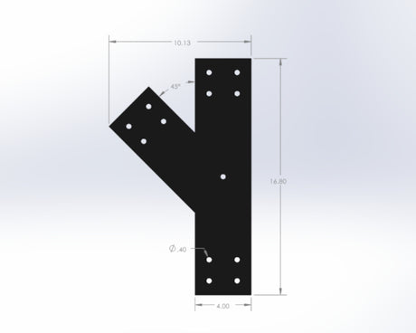 T 45 Degree Leg Bracket for 6" Post - Wood Post Brackets - construction materials - building supports - beam supports - post supports
