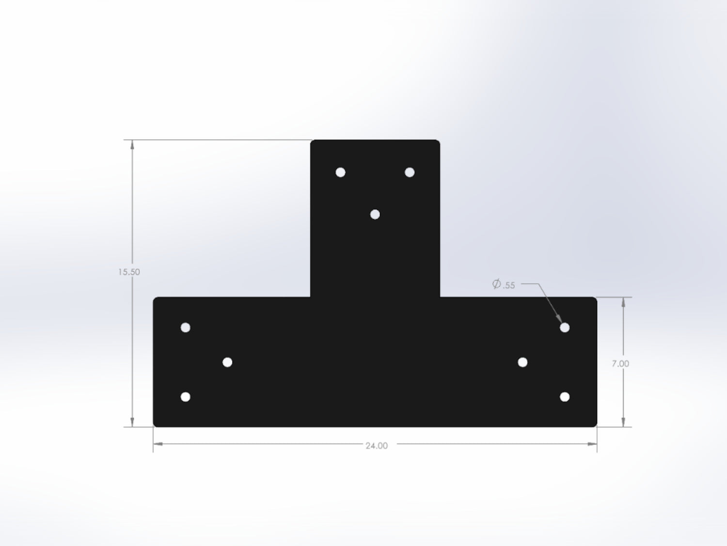 T Bracket - Standard Style - For 8 Inch Lumber - Wood Post Brackets - construction materials - building supports - beam supports - post supports