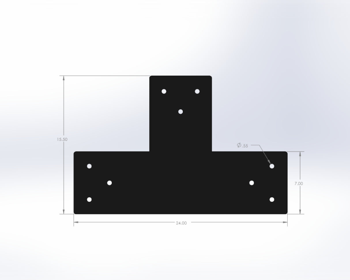 T Bracket - Standard Style - For 8 Inch Lumber - Wood Post Brackets - construction materials - building supports - beam supports - post supports