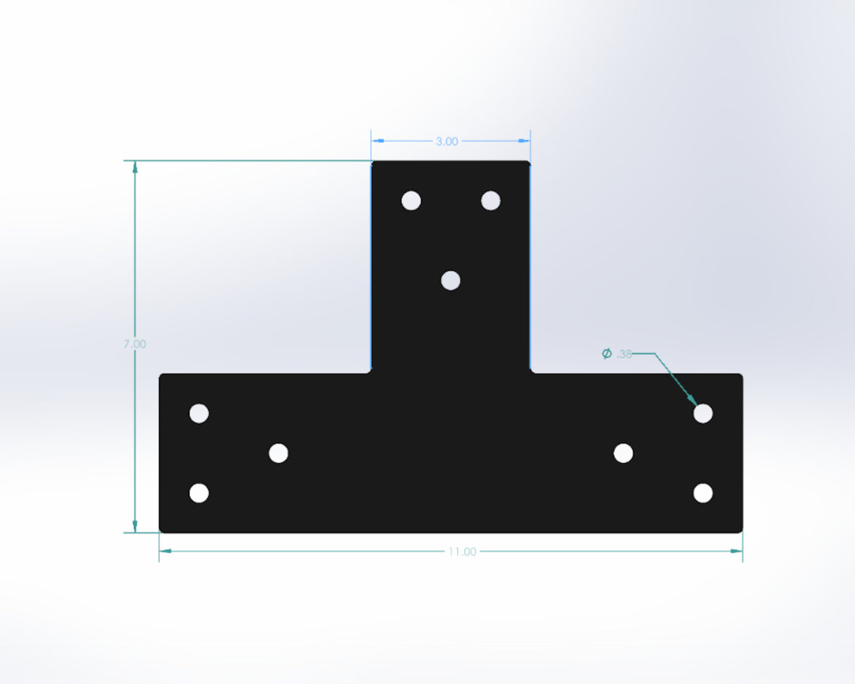 T Bracket - Standard Style - For 4 Inch Lumber - Wood Post Brackets - construction materials - building supports - beam supports - post supports