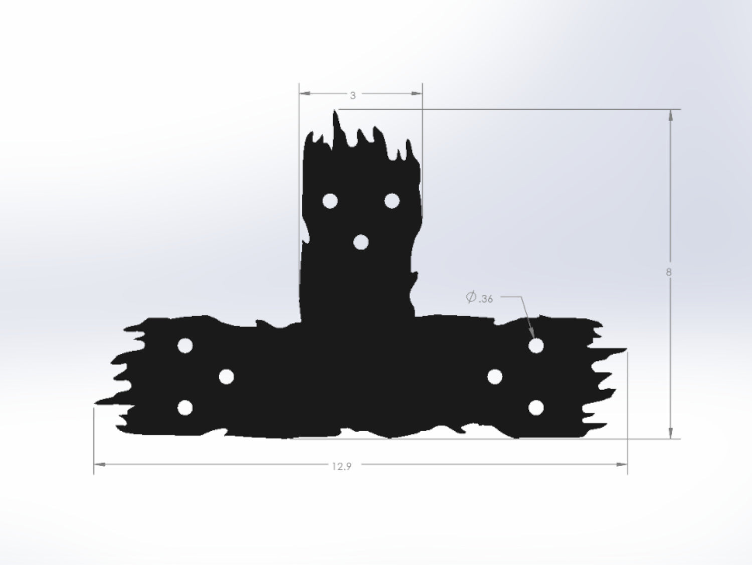 T Bracket - Rough Wood Style - For 4 Inch Lumber - Wood Post Brackets - construction materials - building supports - beam supports - post supports