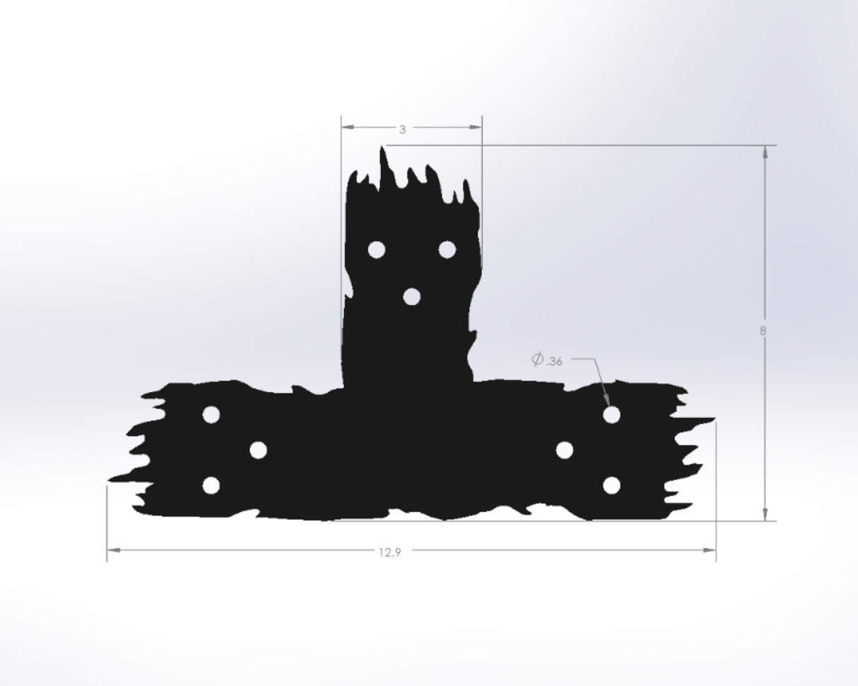 T Bracket - Rough Wood Style - For 4 Inch Lumber - Wood Post Brackets - construction materials - building supports - beam supports - post supports