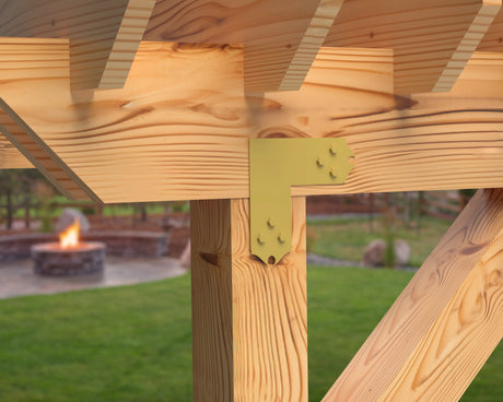 L Bracket - Colonial Style - For 4 Inch Lumber - Wood Post Brackets - construction brackets - brackets for post and beam construction - beam supports - post support - timber frame brackets - barndominium brackets - exposed beam brackets