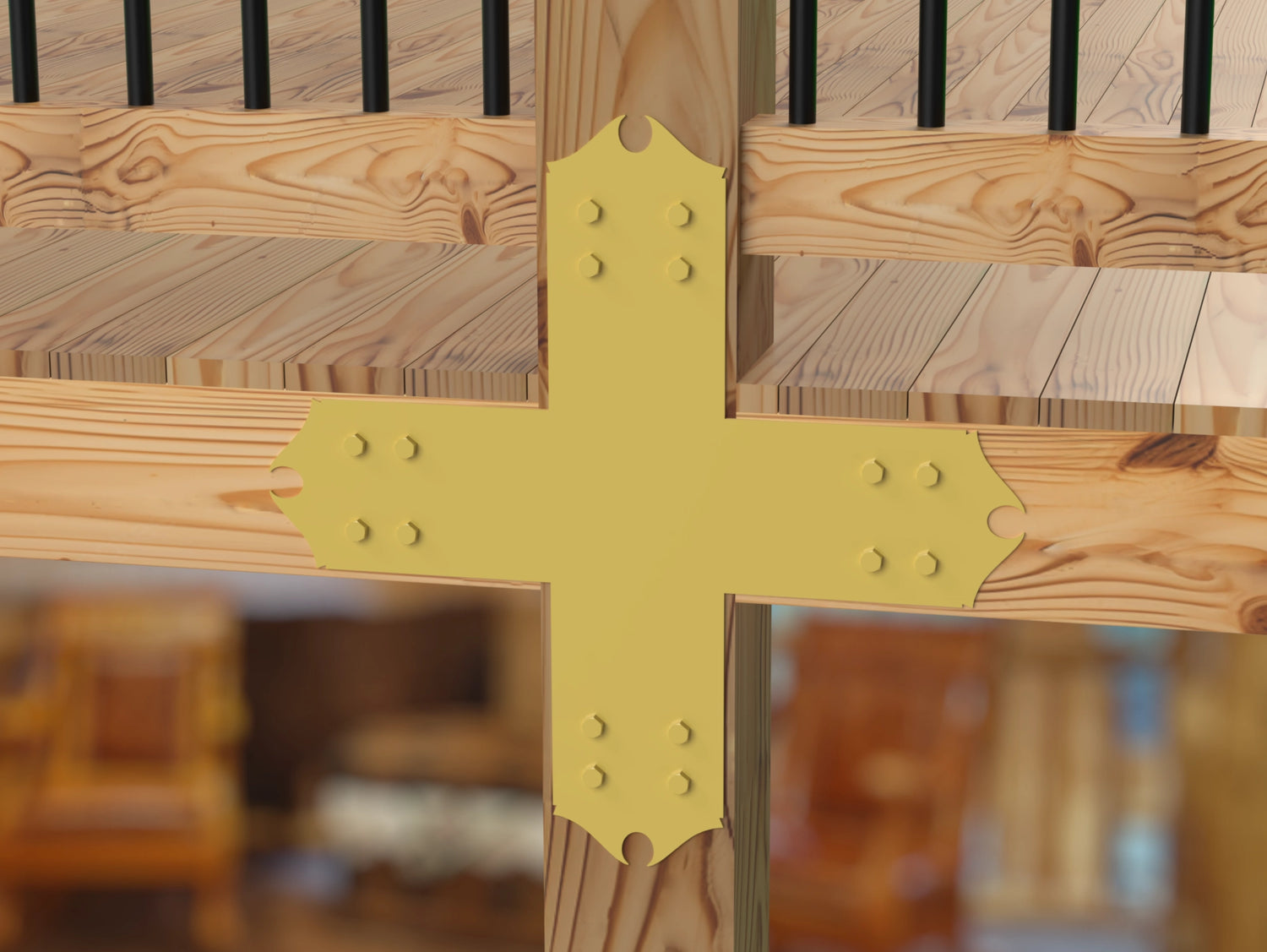 X Bracket - Colonial Style - For 8 Inch Lumber - Wood Post Brackets - construction brackets - brackets for post and beam construction - beam supports - post support - timber frame brackets - barndominium brackets - exposed beam brackets