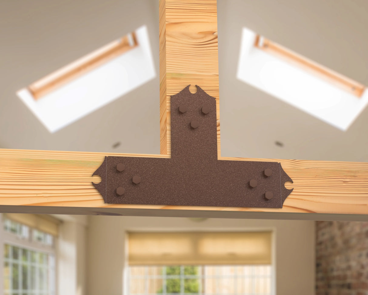 T Bracket - Colonial Style - For 4 Inch Lumber - Wood Post Brackets - construction brackets - brackets for post and beam construction - beam supports - post support - timber frame brackets - barndominium brackets - exposed beam brackets